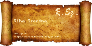 Riha Szeréna névjegykártya